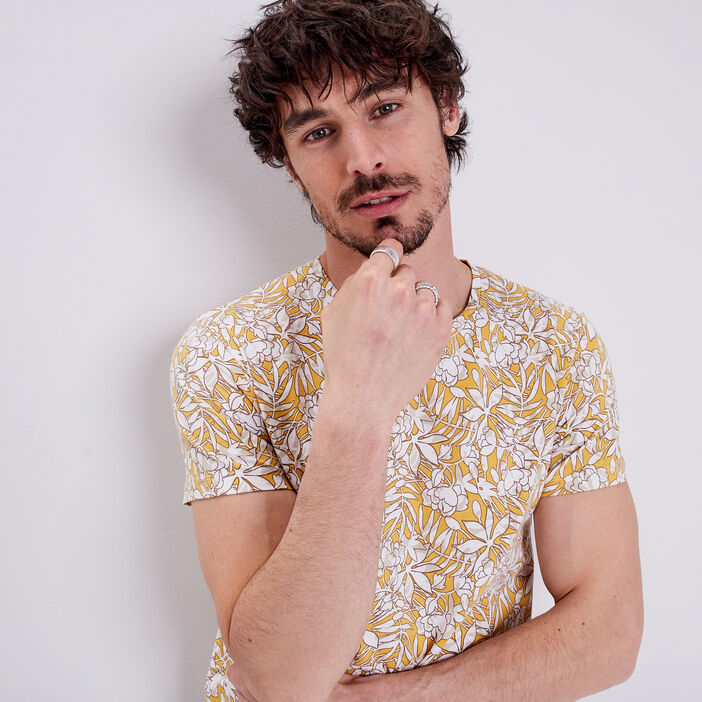 T-shirt manches courtes jaune homme