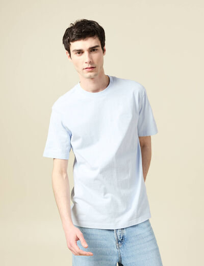 T-shirt ample en coton manches courtes bleu ciel homme