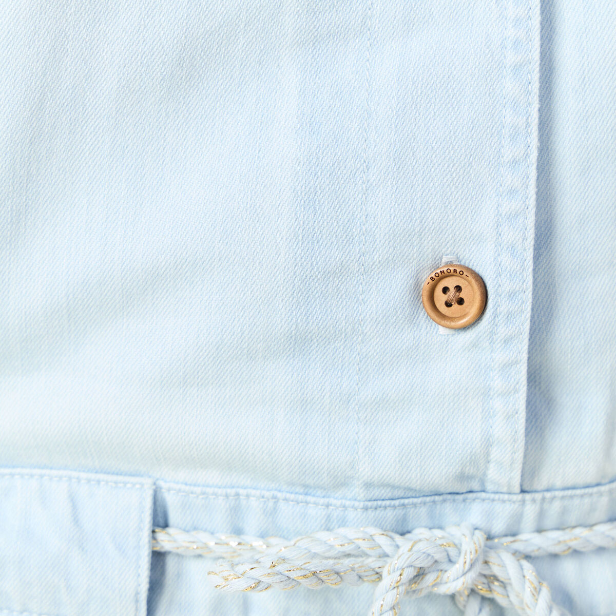 Salopette en denim denim bleach femme