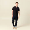Polo cintr&eacute; manches courtes en coton noir homme