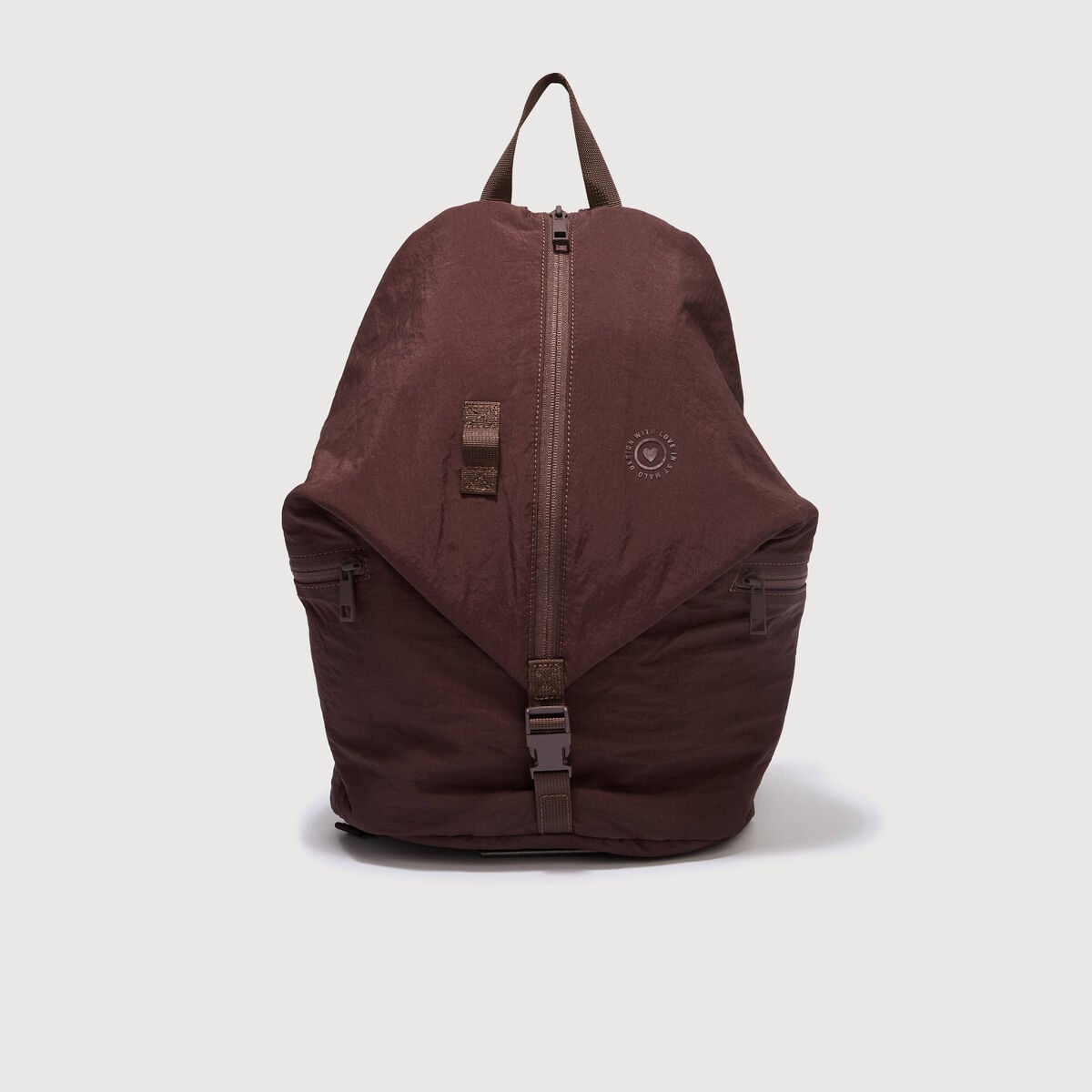 Sac &agrave; dos pliss&eacute; avec doublure bordeaux femme