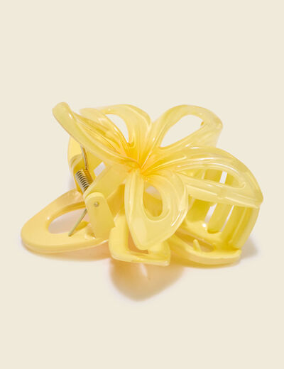 Pince &agrave; cheveux jaune pastel femme