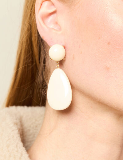 Boucles d'oreilles creme femme