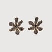 Boucles d'oreilles avec strass noir femme