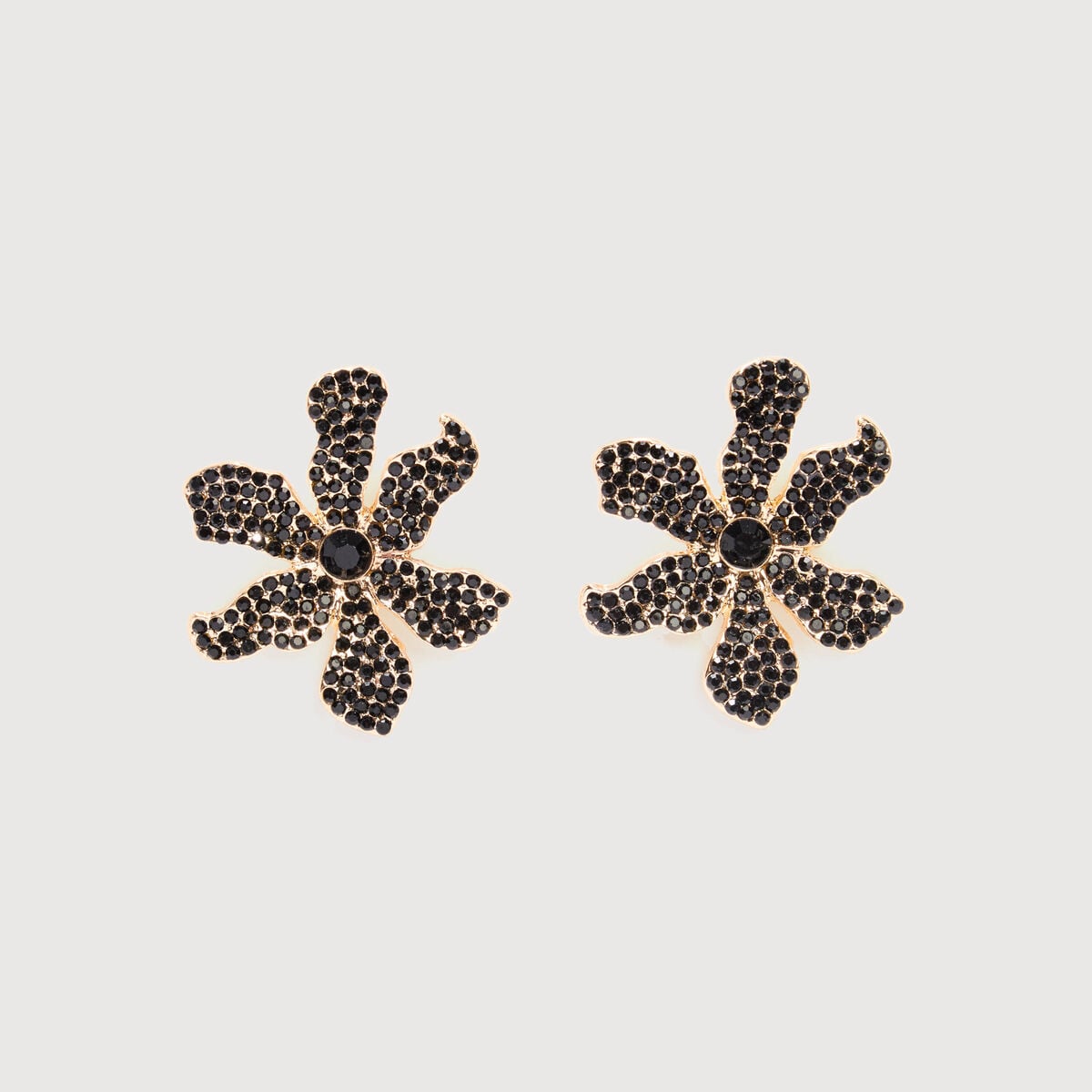 Boucles d'oreilles avec strass noir femme