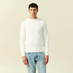Pull col rond manches longues ecru homme