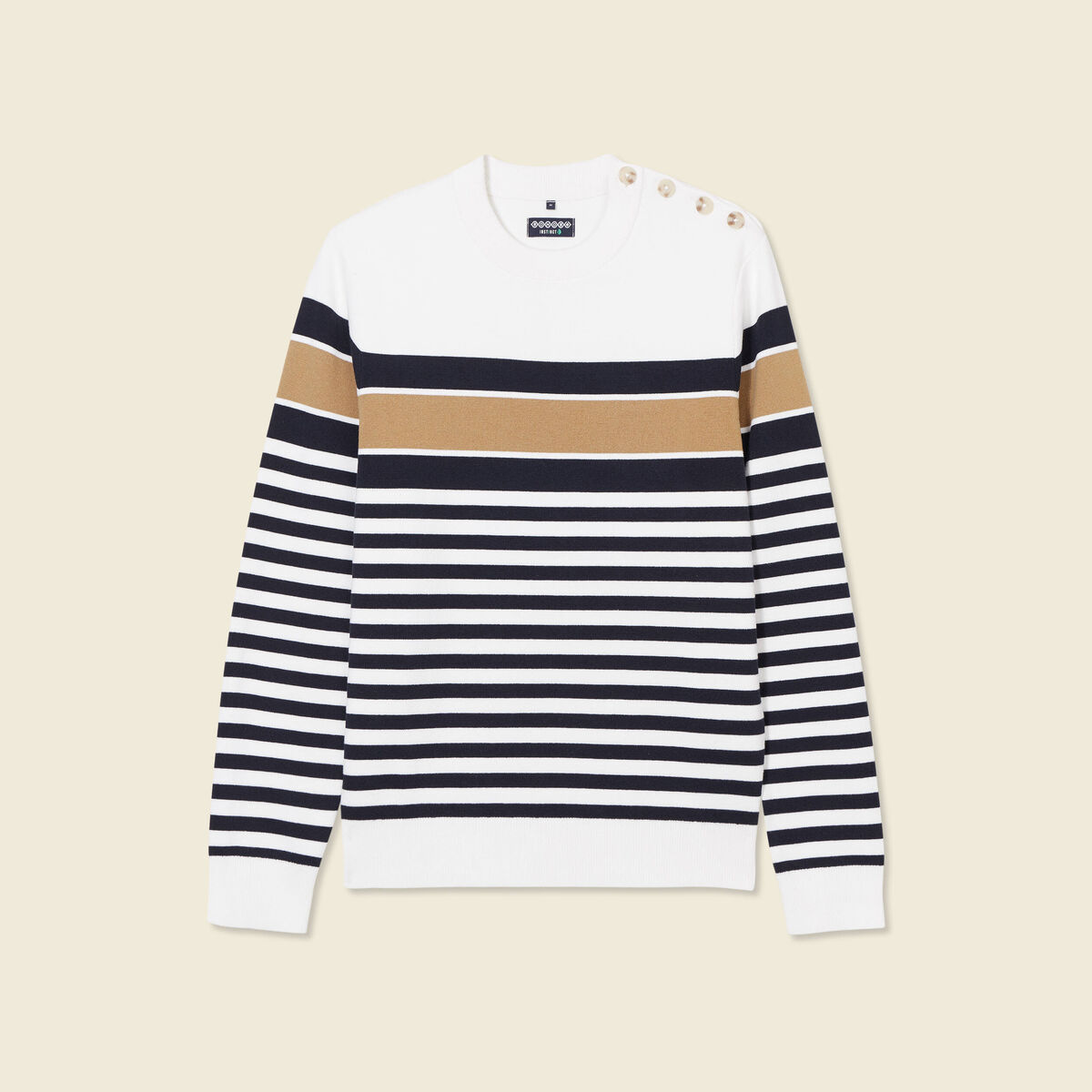 Pull éco-responsable ecru homme