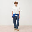 T-shirt ample col rond manches courtes ecru homme