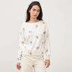 Pull col bateau manches longues ecru femme