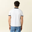 Polo cintr&eacute; en coton manches courtes blanc homme