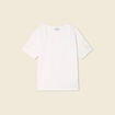 T-shirt manches courtes brodé ecru femme