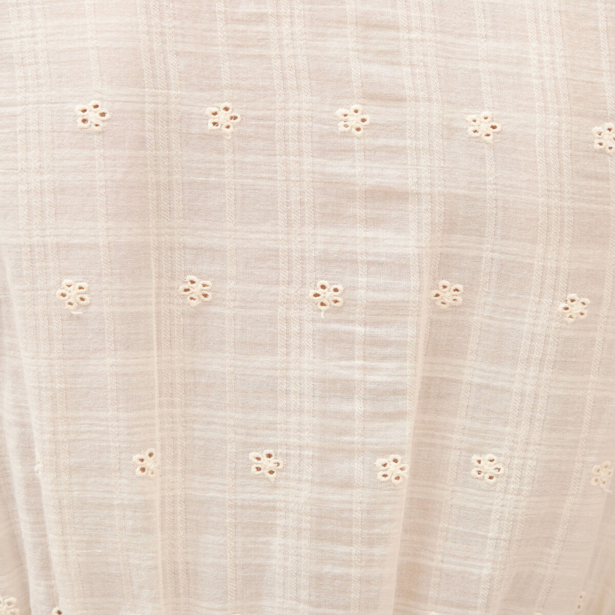 Top col v sans manches en coton creme femme