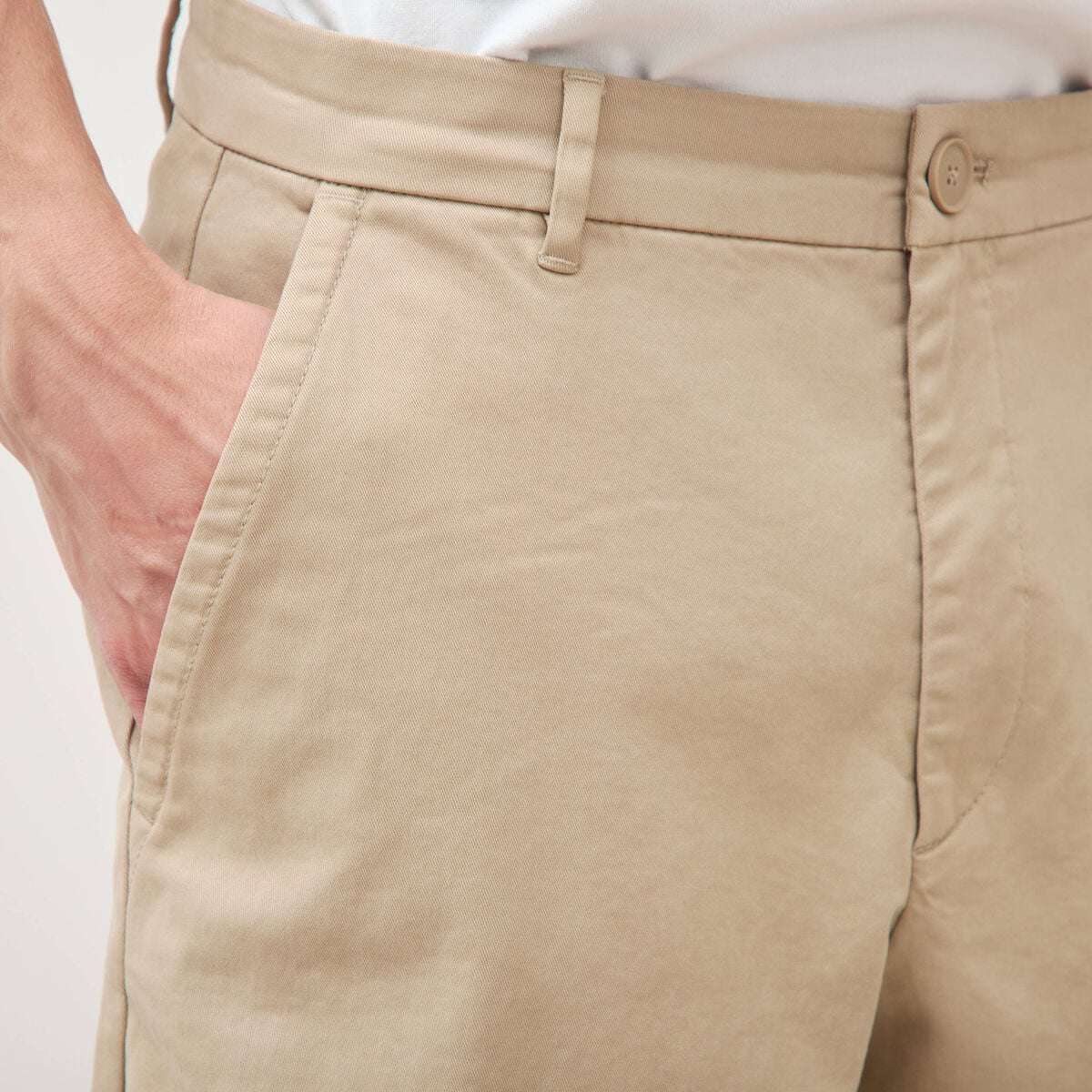 Pantalon coupe large beige homme