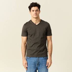 T-shirt manches courtes homme vert kaki homme