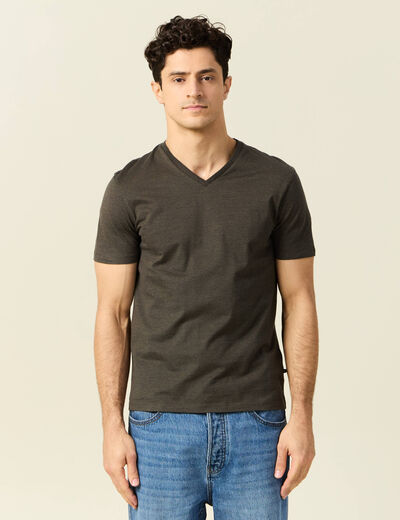 T-shirt manches courtes homme vert kaki homme