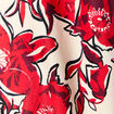 Blouse manches 3/4 rouge femme