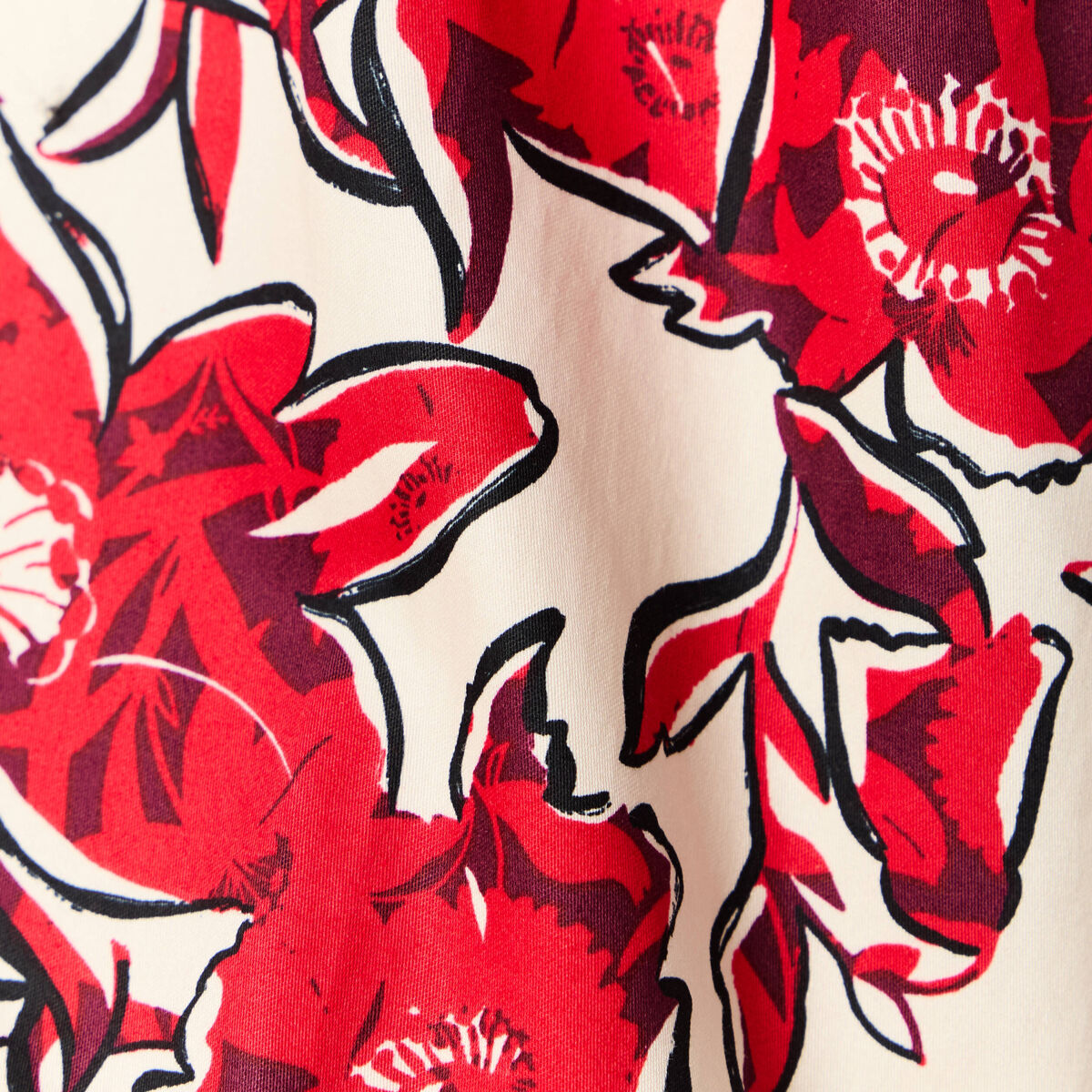 Blouse manches 3/4 rouge femme