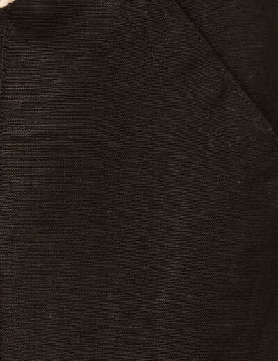Bermuda large ceinturé noir femme
