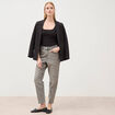 D&eacute;bardeur ajust&eacute; col carr&eacute; noir femme