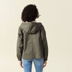 Parka oversize d&eacute;perlante &agrave; capuche vert kaki femme