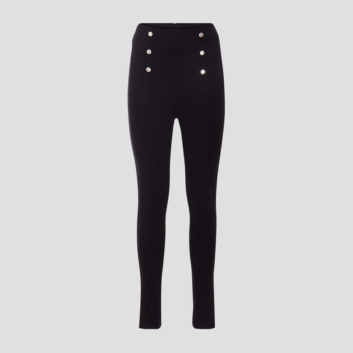 Pantalon jegging taille haute noir femme