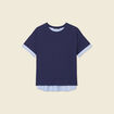 T-shirt manches courtes bleu marine femme