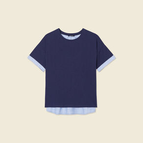 t shirt manches courtes bleu marine femme T-shirt manches courtes bleu marine femme