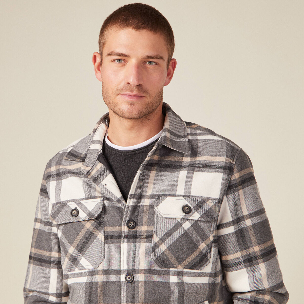 Surchemise éco-responsable gris foncé homme