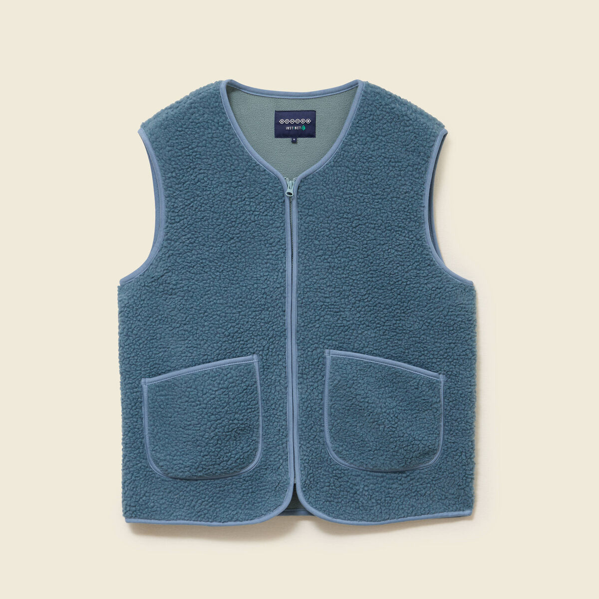Sweat sans manches effet polaire bleu gris homme