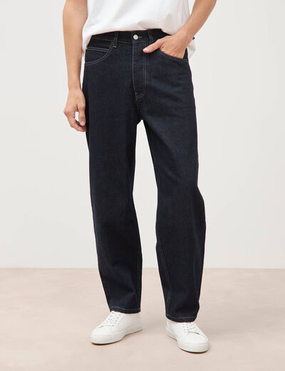Jeans large longueur 32 en coton denim brut rinse homme