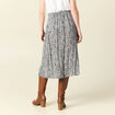 Jupe midi droite fendue noir femme