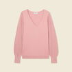 Pull manches longues rose pastel femme