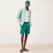 Bermuda en coton vert &eacute;meraude homme