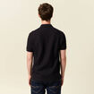 Polo cintr&eacute; manches courtes en coton noir homme