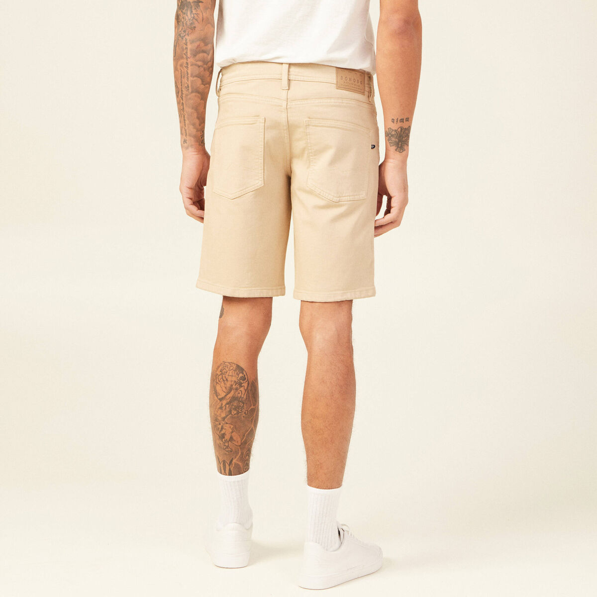 Bermuda droit 5 poches beige homme