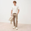 Pantalon straight longueur 32 ceinture taupe homme