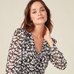 Blouse manches longues noir femme