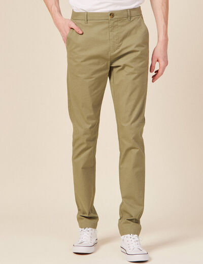 Pantalon slim Instinct chino vert kaki homme