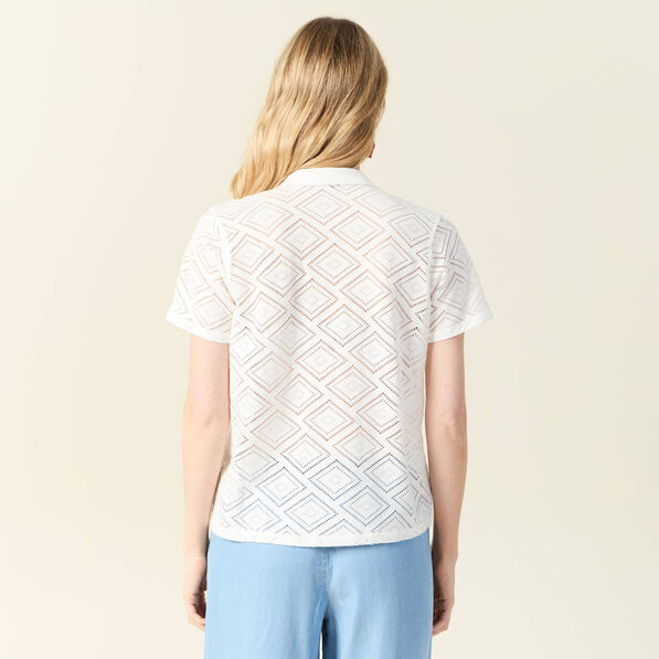 t shirt manches courtes ecru femme T-shirt manches courtes ecru femme