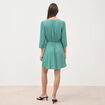 Robe manches longues col v vert femme