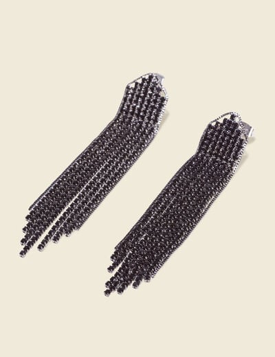 Boucles d'oreilles pendantes noir femme