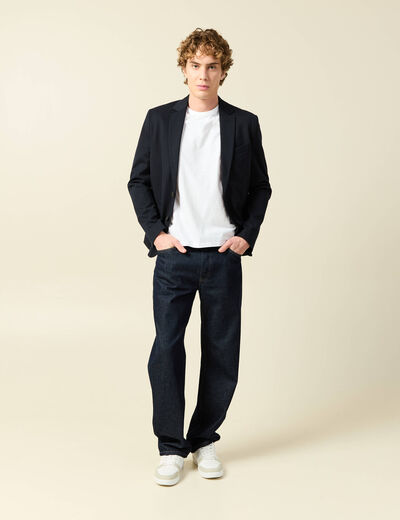Veste blazer cintr&eacute;e bleu marine homme