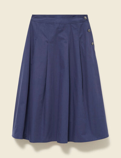 Jupe en coton bleu marine femme