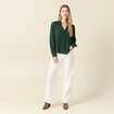 Chemise manches longues vert foncé femme