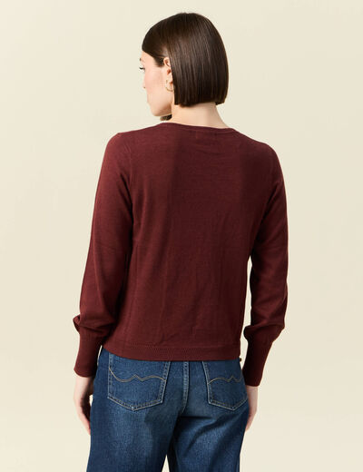 Pull manches longues marron femme