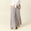 Jupe longue évasée taille standard bleu femme