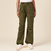 Pantalon battle bas élastiqué vert kaki femme