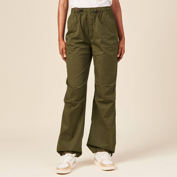Pantalon battle bas élastiqué vert kaki femme