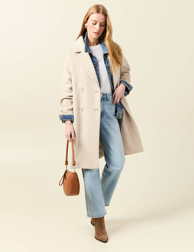Jeans droit 7/8ème denim bleach femme