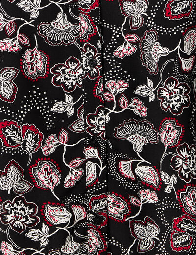 Chemise manches longues fluide noir femme